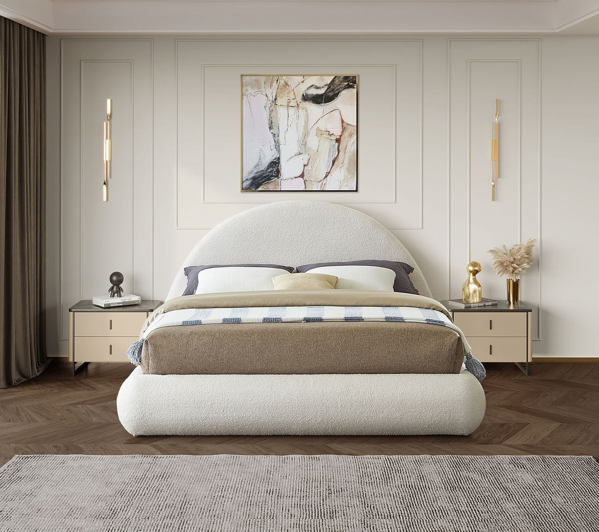 Rudy - Bed - Select Living Furniture - Upholstered Beds - Meridian Furniture - RudyBlack-K - Black -King - Rudy - Bed -