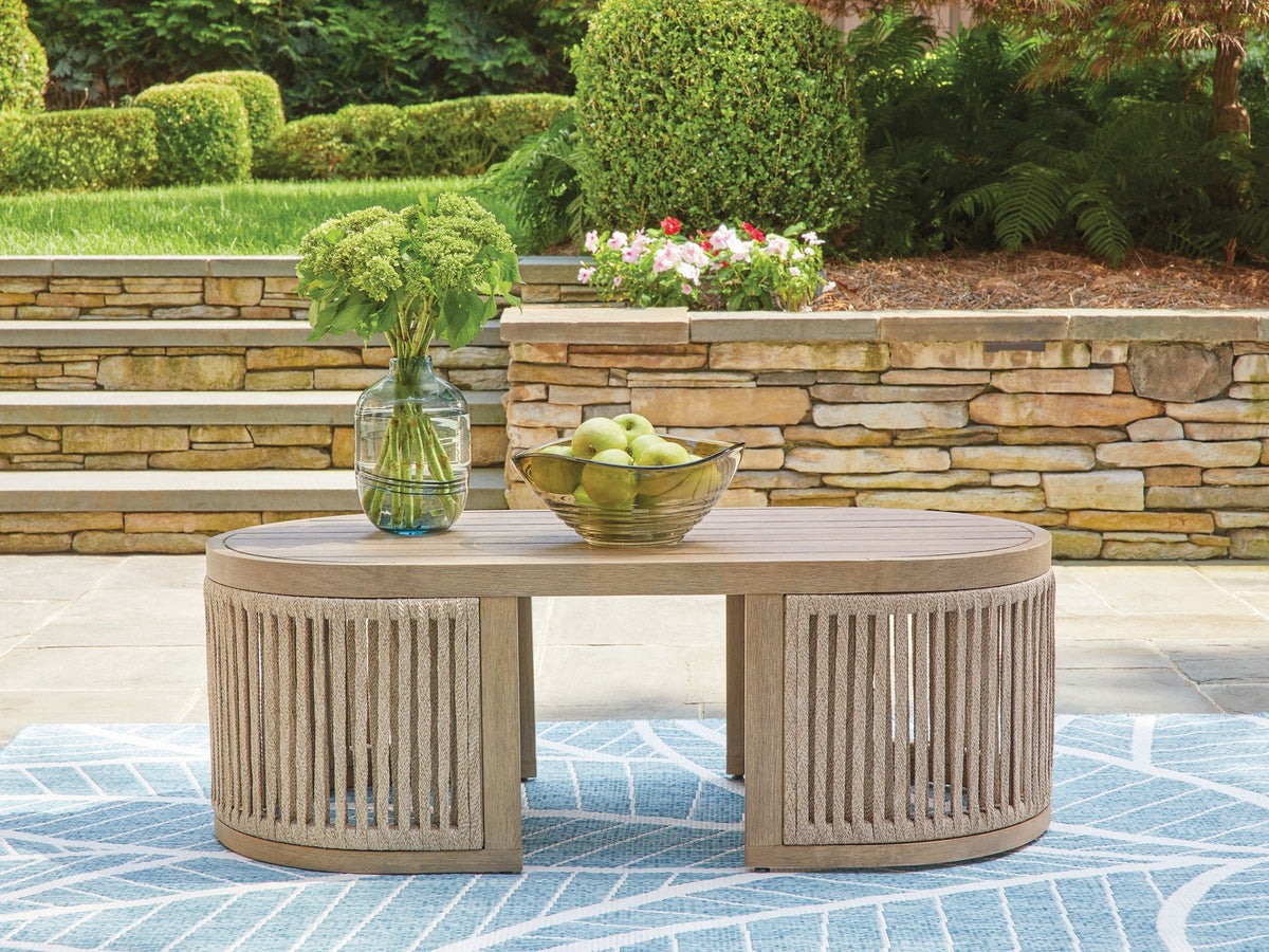 Serena Shores - Rectangular Cocktail Table - Beige - Select Living Furniture - Coffee Tables - Signature Design by Ashley® - PCP604-701 - Serena Shores - Rectangular Cocktail Table - Beige -