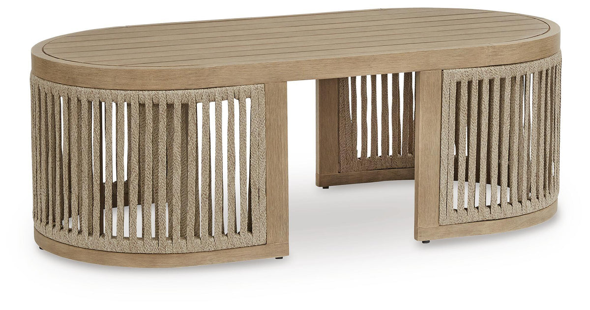 Serena Shores - Rectangular Cocktail Table - Beige - Select Living Furniture - Coffee Tables - Signature Design by Ashley® - PCP604-701 - Serena Shores - Rectangular Cocktail Table - Beige -