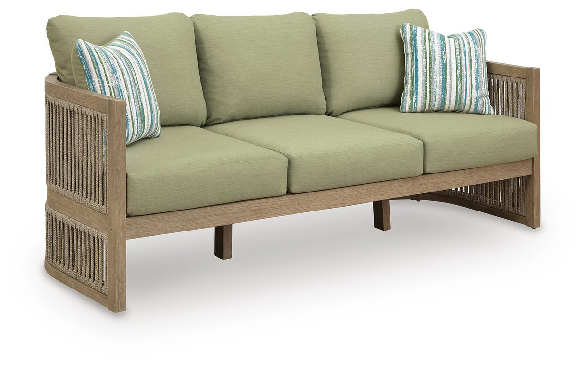 Serena Shores - Sofa With Cushion - Beige / Green - Select Living Furniture - Sofas - Signature Design by Ashley® - PCP604-838 - Serena Shores - Sofa With Cushion - Beige / Green -