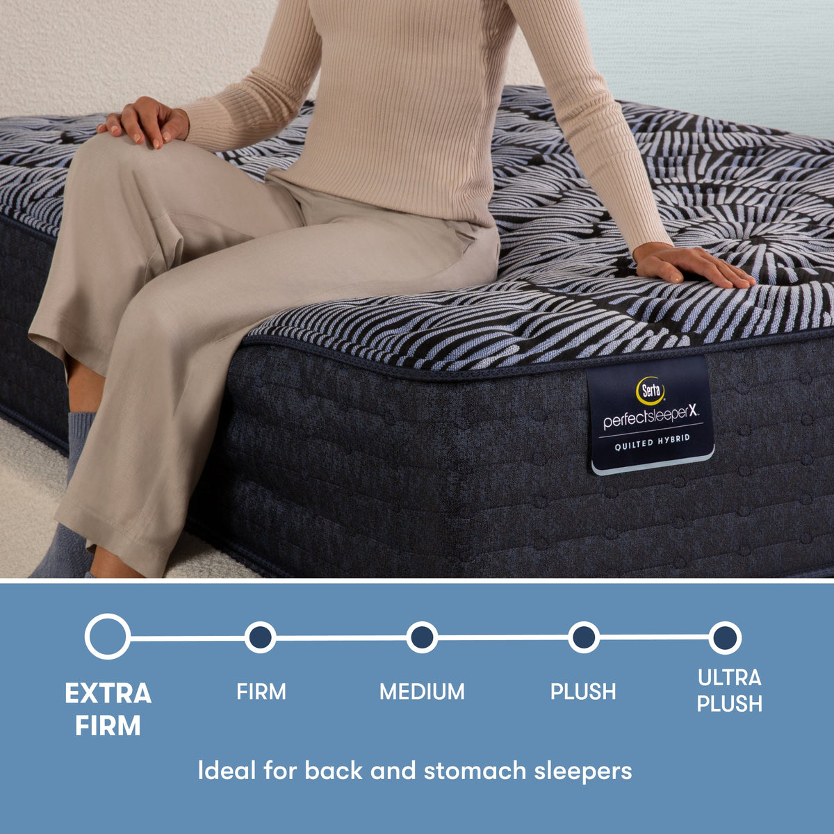 Serta® Perfect Sleeper X™ Excelled Extra Firm 13.75" Quilted Hybrid Mattress - Select Living Furniture - Pillow Top Mattresses - Serta -  - Twin XL -Extra firm - Serta® Perfect Sleeper X™ Excelled Extra Firm 13.75" Quilted Hybrid Mattress -