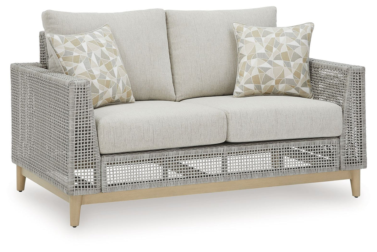 Seton Creek - 4 Pc. - Lounge Set - Gray - Select Living Furniture - 4 Piece Outdoor Sets - Signature Design by Ashley® - P798/838/835/701/702 - Seton Creek - 4 Pc. - Lounge Set - Gray -