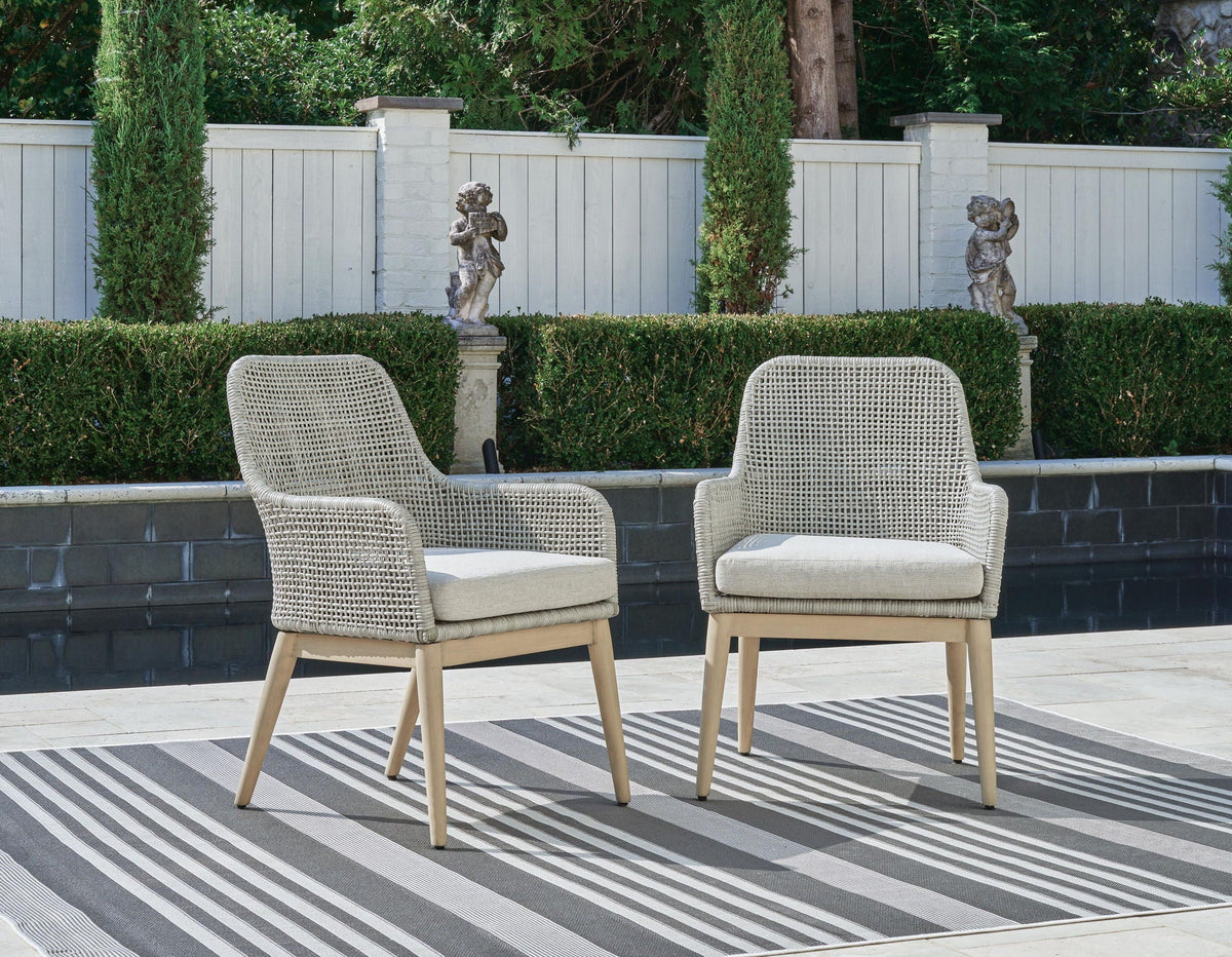 Seton Creek - Arm Chair With Cushion (Set of 2) - Gray - Select Living Furniture - Chair Sets - Signature Design by Ashley® - P798-601A - Seton Creek - Arm Chair With Cushion (Set of 2) - Gray -