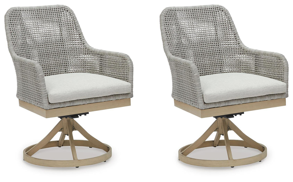 Seton Creek - Swivel Chair With Cushion (Set of 2) - Gray - Select Living Furniture - Chair Sets - Signature Design by Ashley® - P798-602A - Seton Creek - Swivel Chair With Cushion (Set of 2) - Gray -
