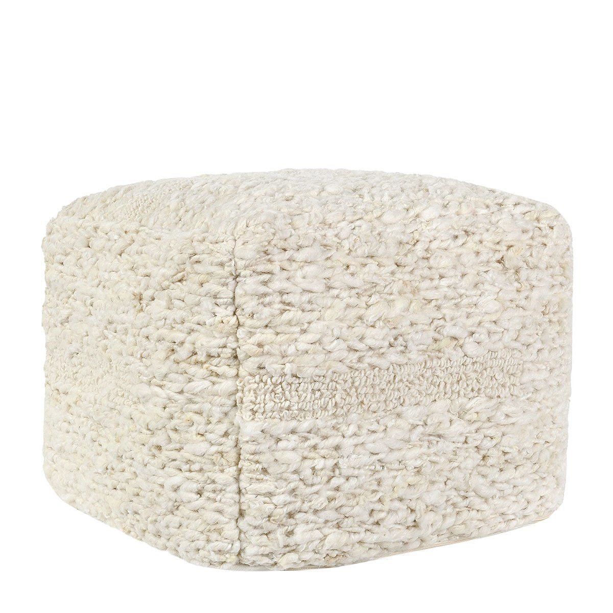 Sinclair - Pouf - Ivory - Select Living Furniture - Accent Poufs - Villa - VP12214 - Sinclair - Pouf - Ivory -