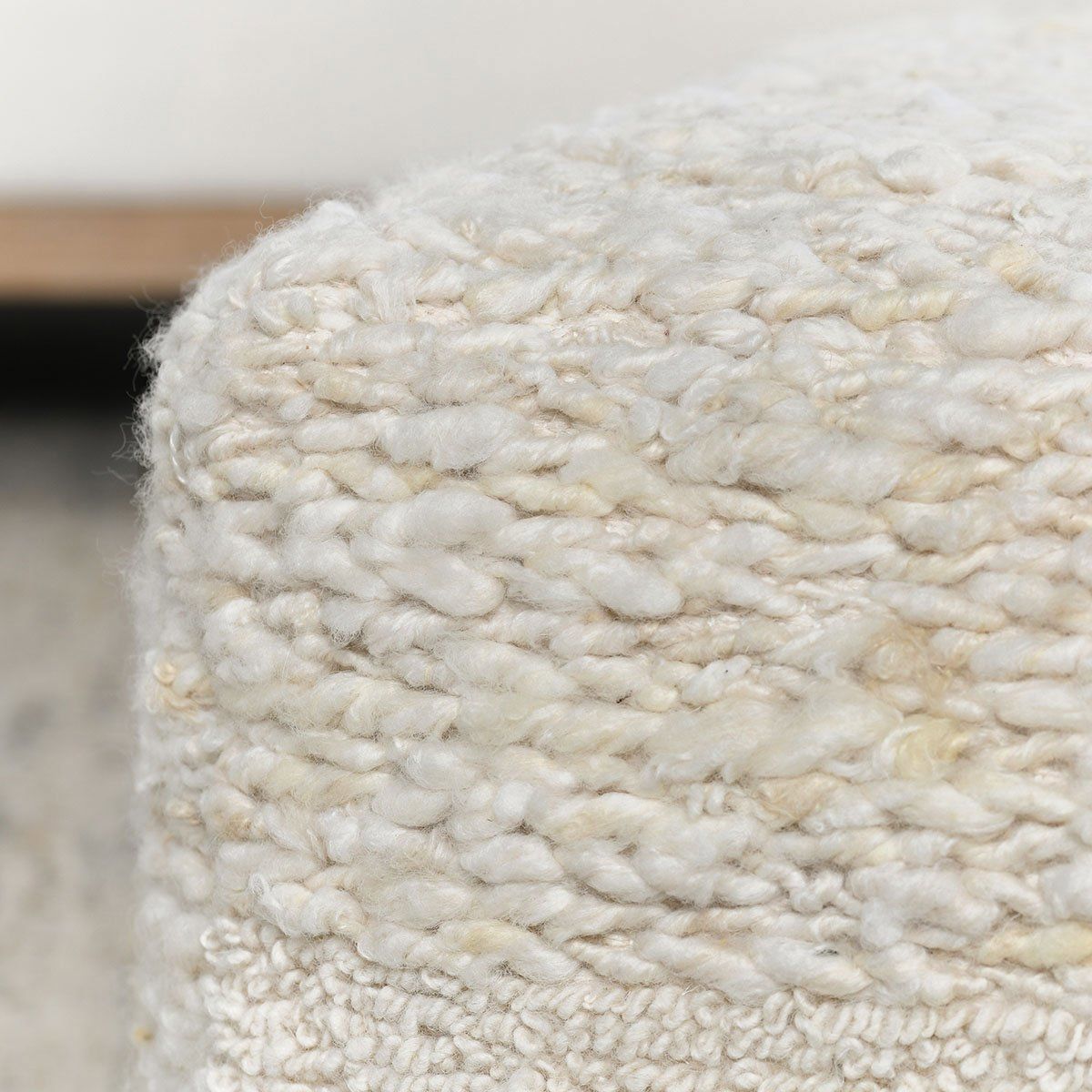 Sinclair - Pouf - Ivory - Select Living Furniture - Accent Poufs - Villa - VP12214 - Sinclair - Pouf - Ivory -