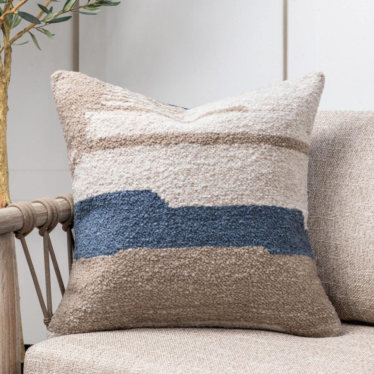 Sita - Accent Pillow - Select Living Furniture - Accent Pillows - Villa - VO11001 - Blue Sea / Natural - Sita - Accent Pillow -