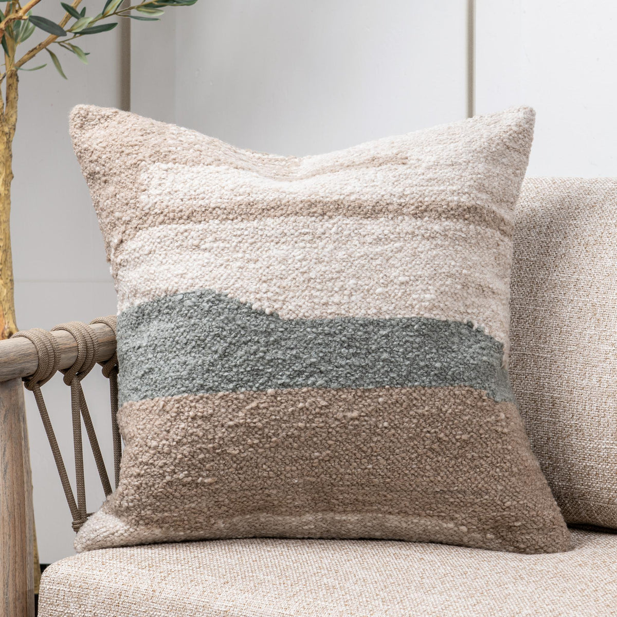 Sita - Accent Pillow - Select Living Furniture - Accent Pillows - Villa - VO11001 - Blue Sea / Natural - Sita - Accent Pillow -
