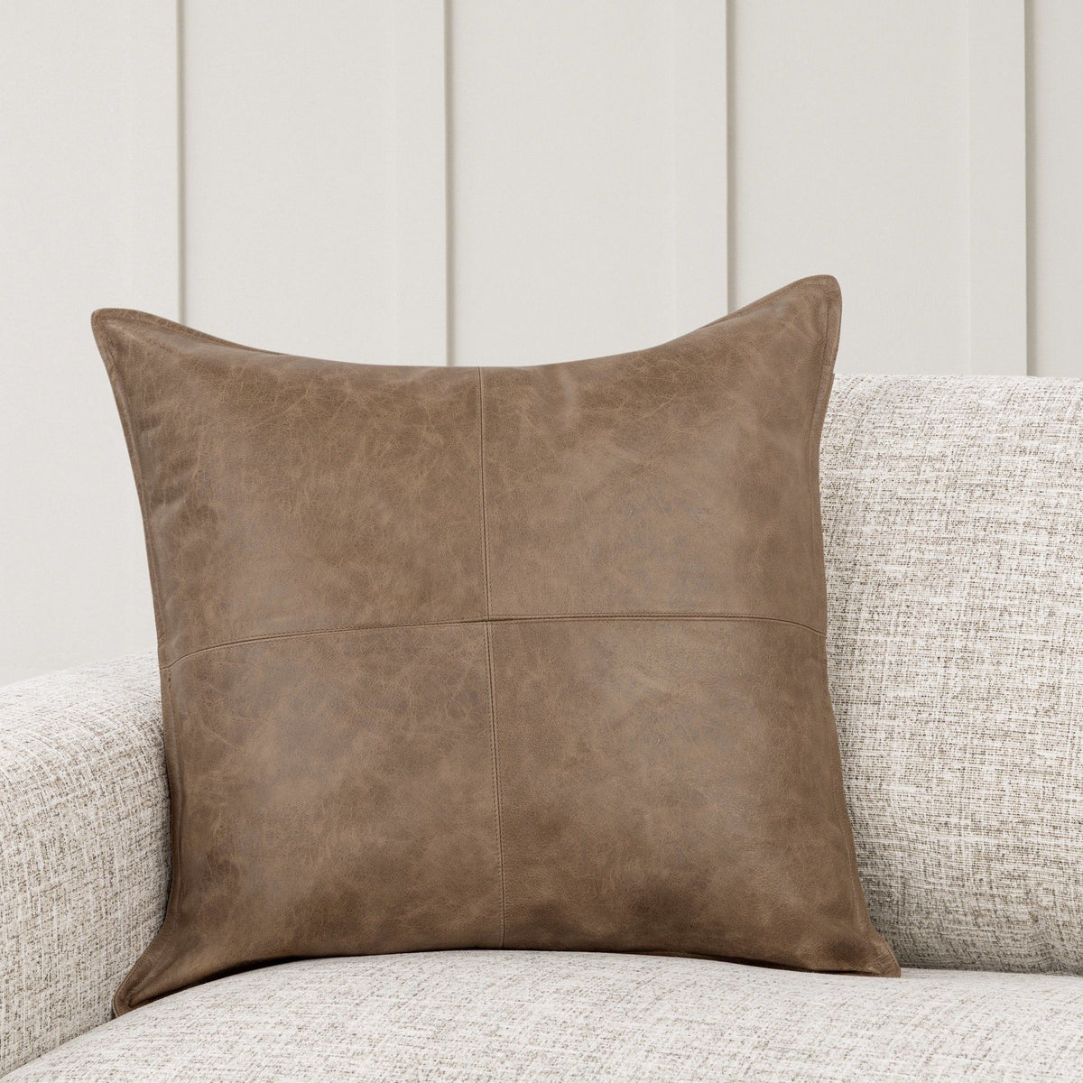 Soco Leather - SLD Pillow - Select Living Furniture - Accent Pillows - Villa - V250003 - Sandstorm Taupe -22" x 22" - Soco Leather - SLD Pillow -