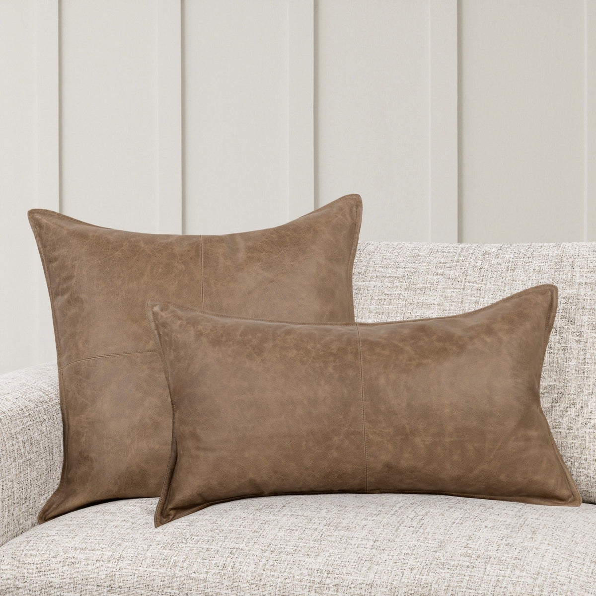 Soco Leather - SLD Pillow - Select Living Furniture - Accent Pillows - Villa - V250003 - Sandstorm Taupe -22" x 22" - Soco Leather - SLD Pillow -