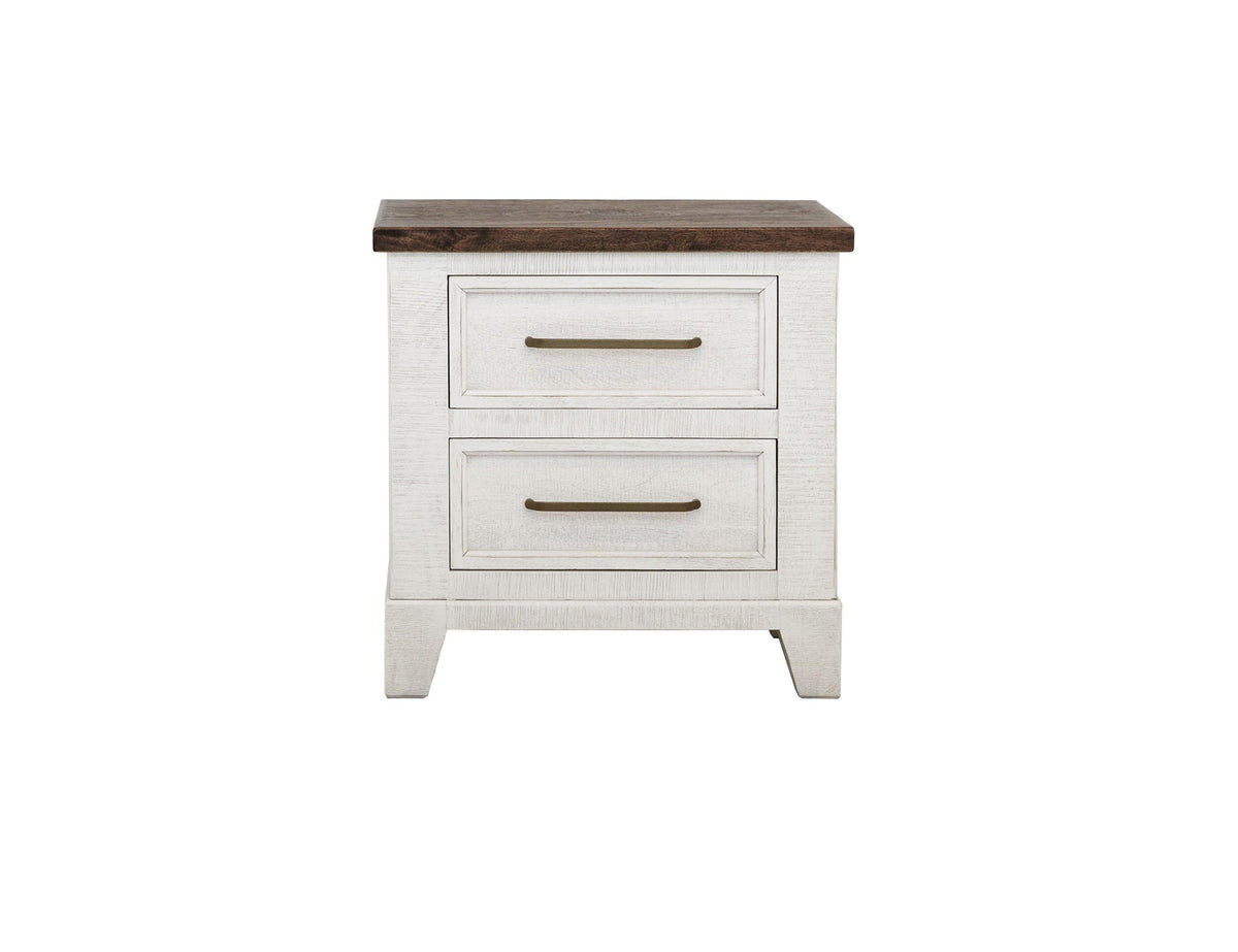 Stoa - 2 Drawer Nightstand - White / Brown - Select Living Furniture - Accent Nightstands - IFD Group - IFD4993NTS - Stoa - 2 Drawer Nightstand - White / Brown -