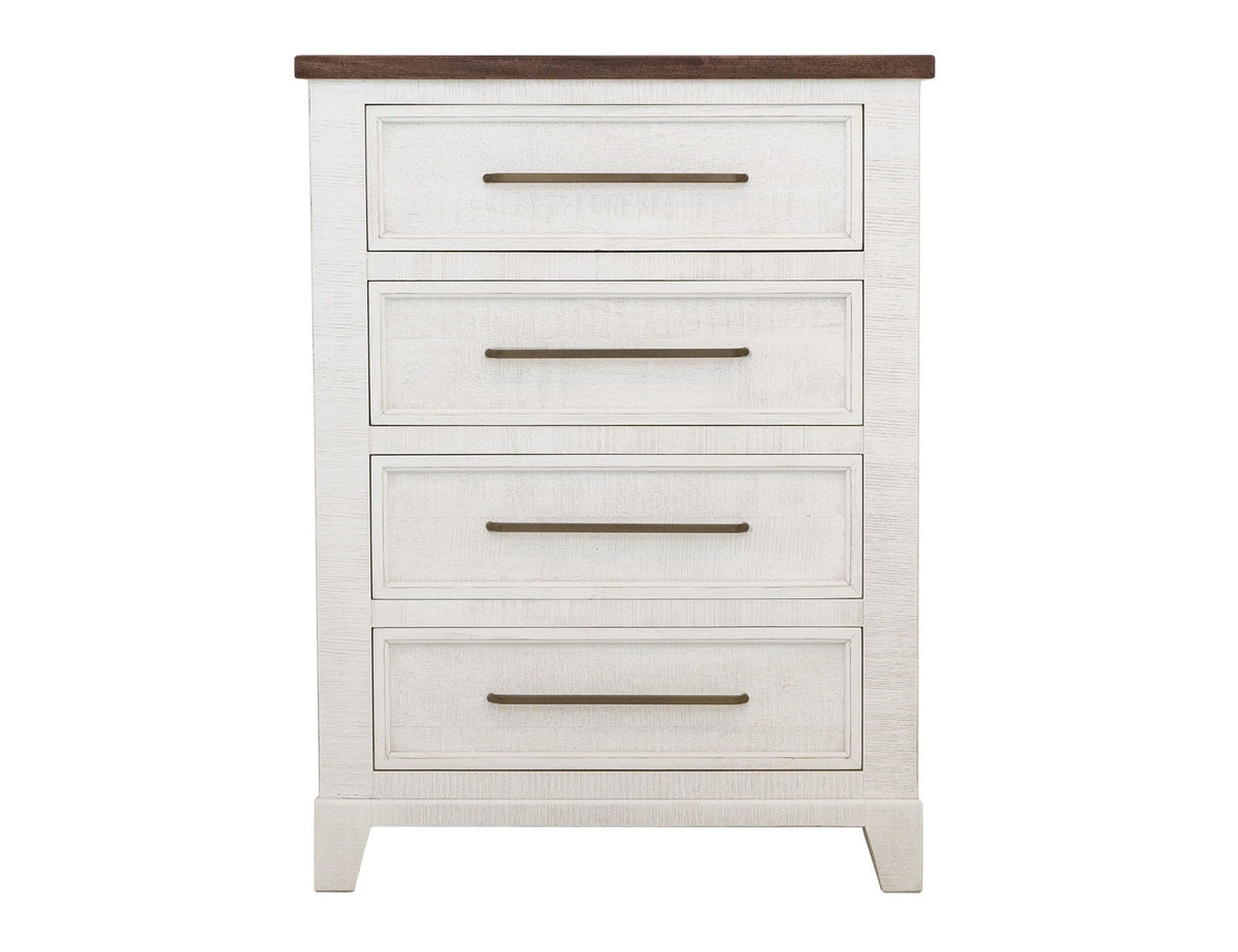 Stoa - 4 Drawer Chest - White / Brown - Select Living Furniture - Accent Chests - IFD Group - IFD4993CHT - Stoa - 4 Drawer Chest - White / Brown -