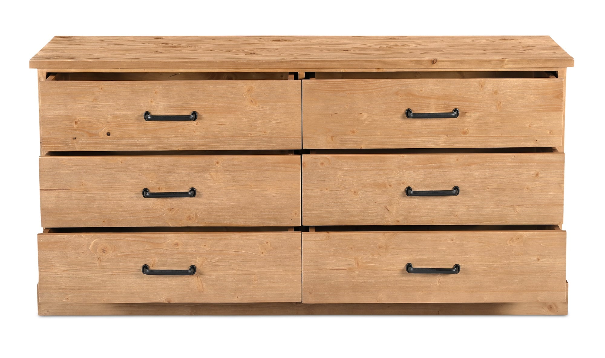 Tade Solid Pine 6 Drawer Dresser - Select Living Furniture - Dresser - Moe's Home Collection - Tade Solid Pine 6 Drawer Dresser - 