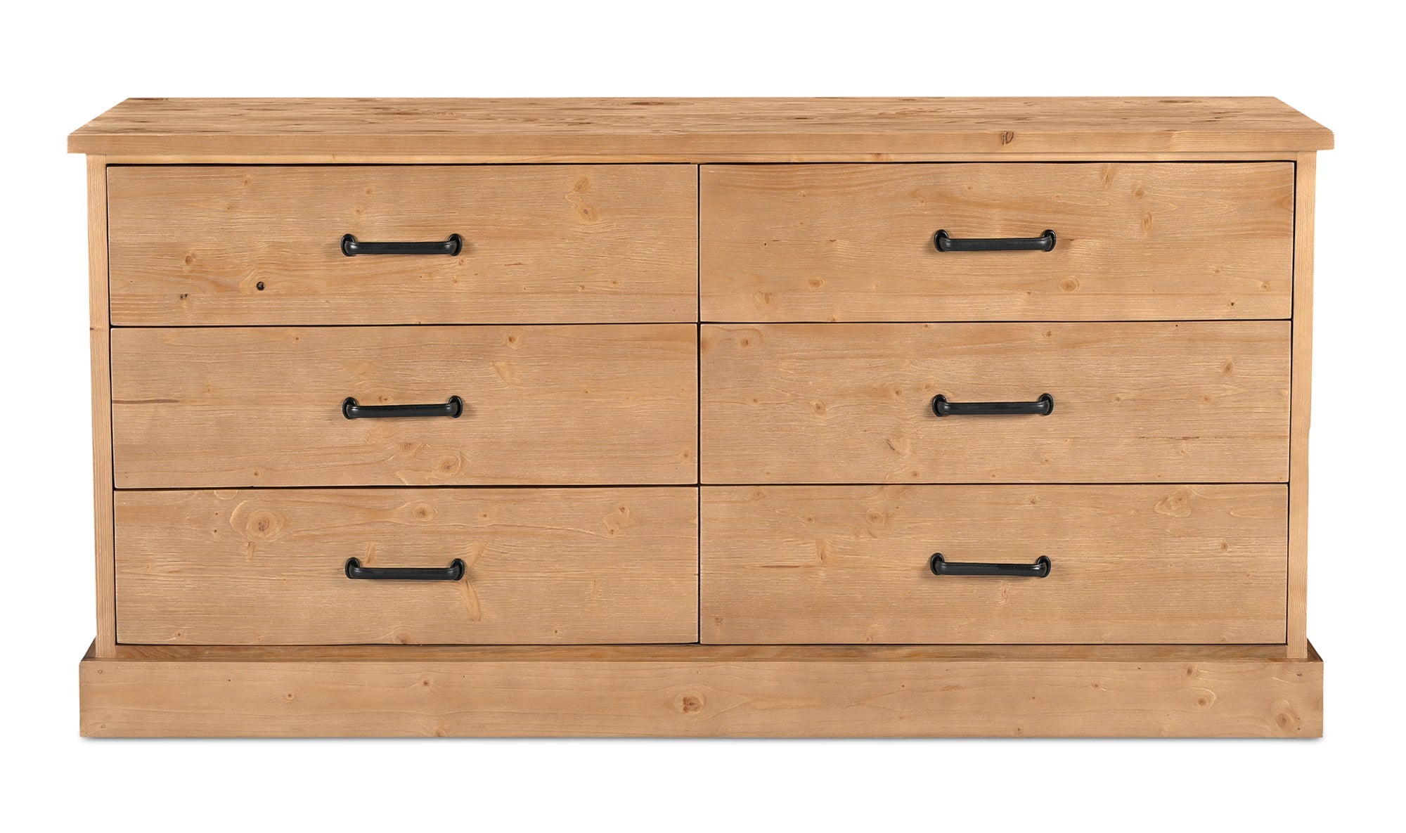 Tade Solid Pine 6 Drawer Dresser - Select Living Furniture - Dresser - Moe's Home Collection - Tade Solid Pine 6 Drawer Dresser - 