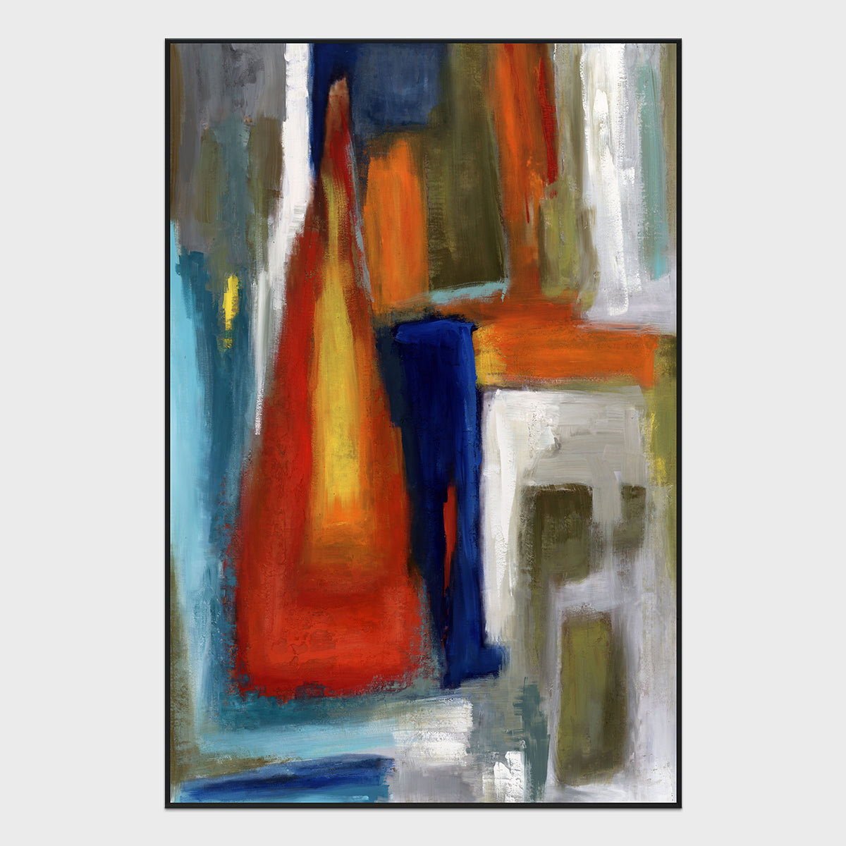 Tetris - 40" x 60" Painting Art by Buddy Whitlock - Red / Blue - Select Living Furniture - Canvas Art - Classic Home - 560075044060C - Tetris - 40" x 60" Painting Art by Buddy Whitlock - Red / Blue -