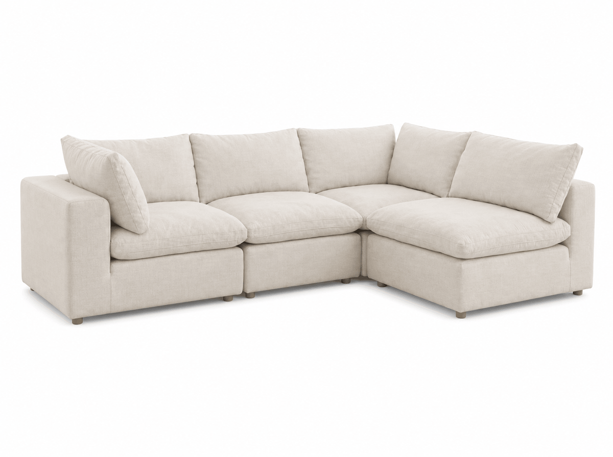 The Walter Sectional - Select Living Furniture - Select Living Furniture - WALTER-LSHAPE-OPEN-CRM - Cream -L-Shape (Opened) - The Walter Sectional -