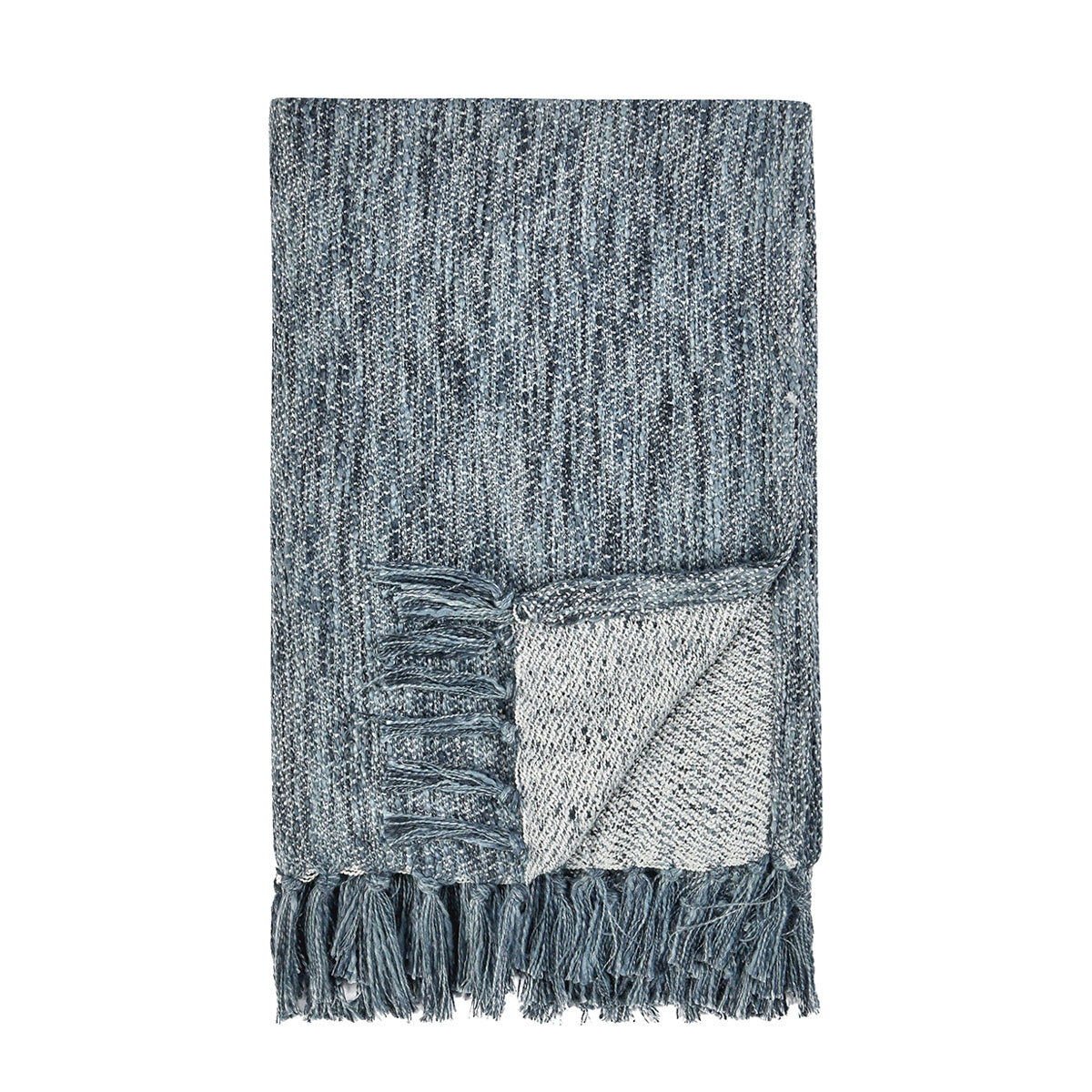 Throws - TC Sharma Throw - Denim Blue - Select Living Furniture - Throws - Villa - V280087 - Throws - TC Sharma Throw - Denim Blue -