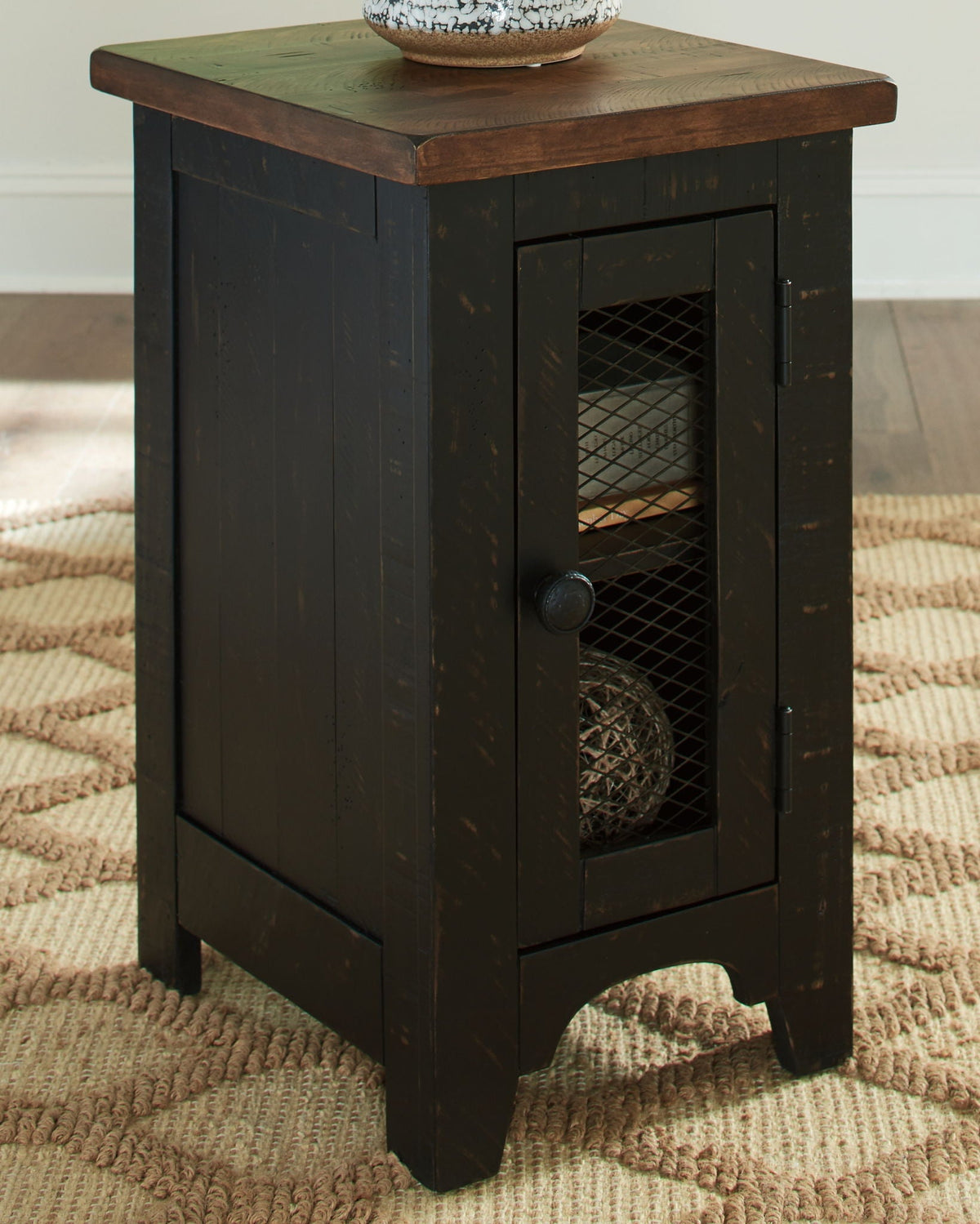 Valebeck - Chair Side End Table - Black / Brown - Select Living Furniture - Chair Side Tables - Signature Design by Ashley® - T468-7 - Valebeck - Chair Side End Table - Black / Brown -