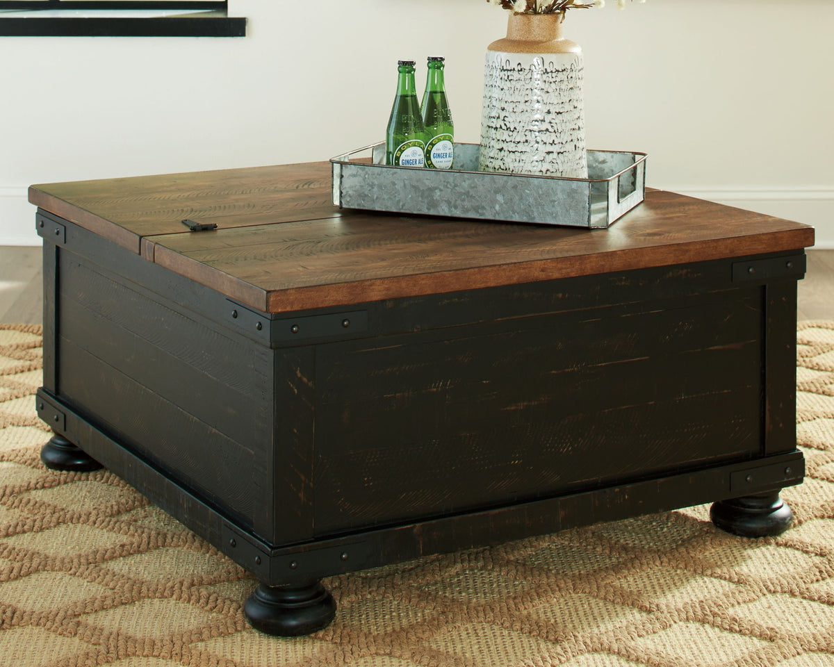 Valebeck - Lift Top Cocktail Table - Black / Brown - Select Living Furniture - Cocktail Tables - Signature Design by Ashley® - T468-00 - Valebeck - Lift Top Cocktail Table - Black / Brown -