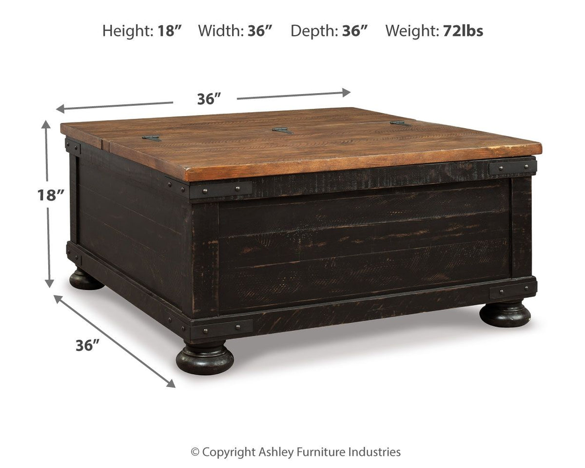 Valebeck - Lift Top Cocktail Table - Black / Brown - Select Living Furniture - Cocktail Tables - Signature Design by Ashley® - T468-00 - Valebeck - Lift Top Cocktail Table - Black / Brown -