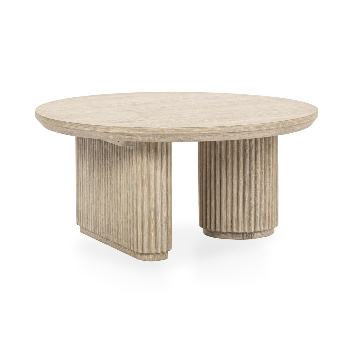 Vander - Solid Wood Round Coffee Table - Select Living Furniture - Coffee Tables - Classic Home - 51031762 - Cream Washed - Vander - Solid Wood Round Coffee Table -
