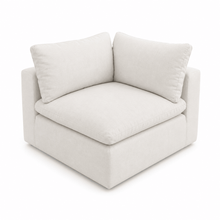 Walter Sectional Wedge Corner Piece - Select Living Furniture - Select Living Furniture - WALTER-WEDGE-CRM - Cream - Walter Sectional Wedge Corner Piece in Cream Upholstery Walter Modular Sectional Corner Seat Walter Cloud Sectional Wedge Component Walter Corner Sectional Piece Front Angle Walter Modular Wedge Seating Unit -