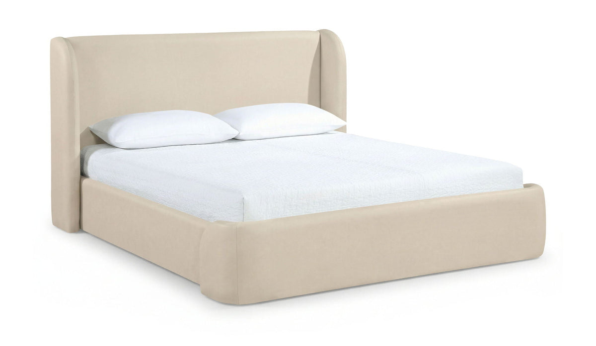 Warby - Upholstered Bed - Select Living Furniture - Upholstered Beds - Meridian Furniture - WarbyBeige-K - Beige -King - Warby - Upholstered Bed -