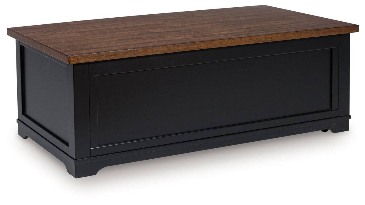 Wildenauer - Lift Top Cocktail Table - Brown / Black - Select Living Furniture - Cocktail Tables - Signature Design by Ashley® - T664-9 - Wildenauer - Lift Top Cocktail Table - Brown / Black -