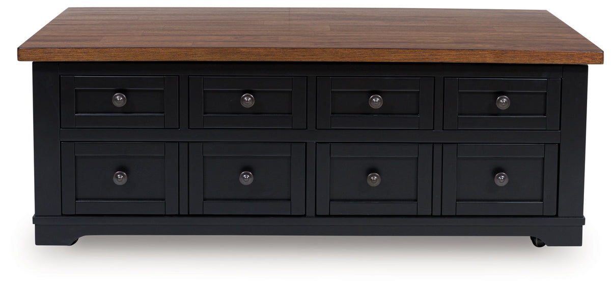 Wildenauer - Lift Top Cocktail Table - Brown / Black - Select Living Furniture - Cocktail Tables - Signature Design by Ashley® - T664-9 - Wildenauer - Lift Top Cocktail Table - Brown / Black -