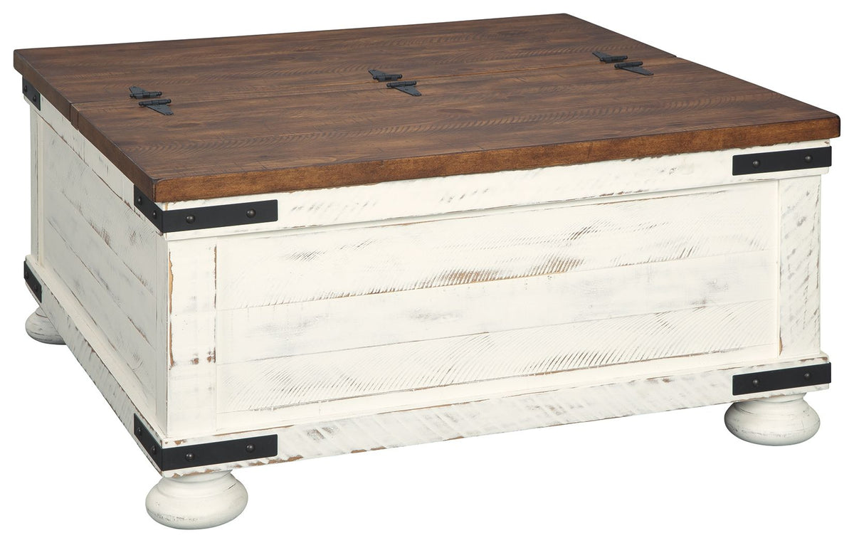 Wystfield - Cocktail Table with Storage - White / Brown - Select Living Furniture - Cocktail Tables - Signature Design by Ashley® - T459-20 - Wystfield - Cocktail Table with Storage - White / Brown -