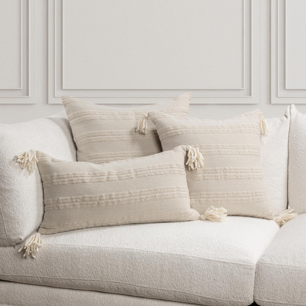 York - 26" x 26" Pillow - Natural / Ivory - Select Living Furniture - Accent Pillows - Villa - V320044 - York - 26" x 26" Pillow - Natural / Ivory -