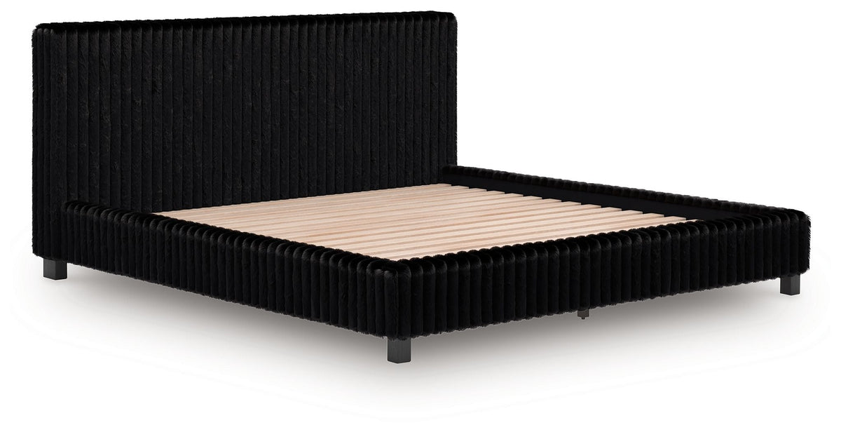 Zuraleus - Upholstered Bed - Select Living Furniture - Upholstered Beds - Signature Design by Ashley® - PCB3380B8 - Black -Queen - Zuraleus - Upholstered Bed -