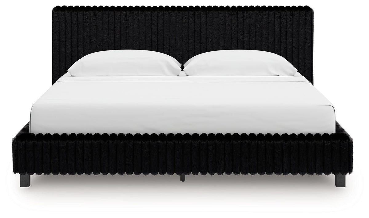 Zuraleus - Upholstered Bed - Select Living Furniture - Upholstered Beds - Signature Design by Ashley® - PCB3380B8 - Black -Queen - Zuraleus - Upholstered Bed -
