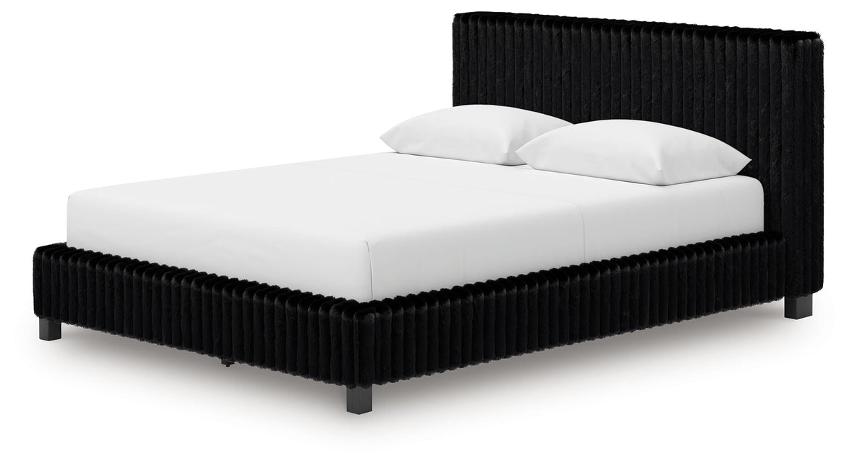 Zuraleus - Upholstered Bed - Select Living Furniture - Upholstered Beds - Signature Design by Ashley® - PCB3380B8 - Black -Queen - Zuraleus - Upholstered Bed -