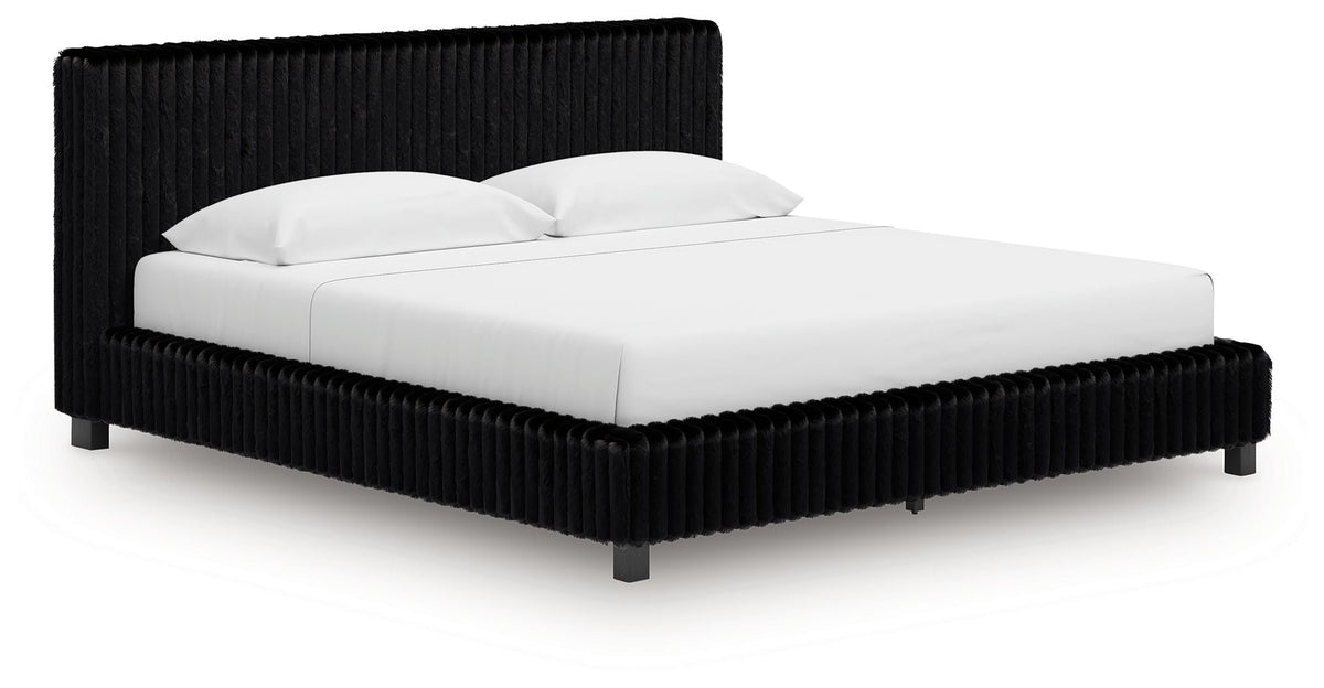 Zuraleus - Upholstered Bed - Select Living Furniture - Upholstered Beds - Signature Design by Ashley® - PCB3380B13 - Black -King - Zuraleus - Upholstered Bed -