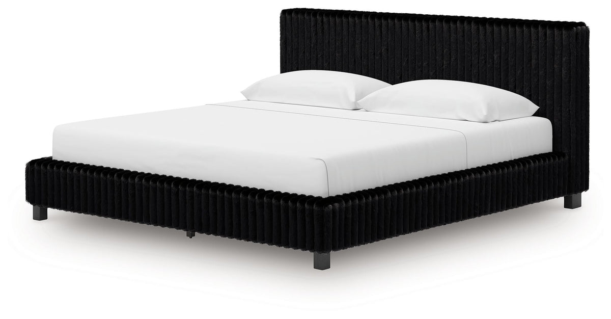 Zuraleus - Upholstered Bed - Select Living Furniture - Upholstered Beds - Signature Design by Ashley® - PCB3380B8 - Black -Queen - Zuraleus - Upholstered Bed -