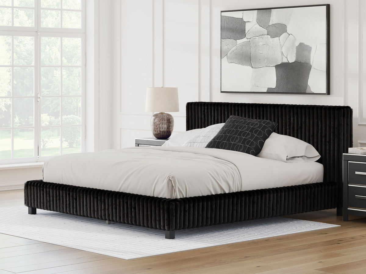 Zuraleus - Upholstered Bed - Select Living Furniture - Upholstered Beds - Signature Design by Ashley® - PCB3380B8 - Black -Queen - Zuraleus - Upholstered Bed -