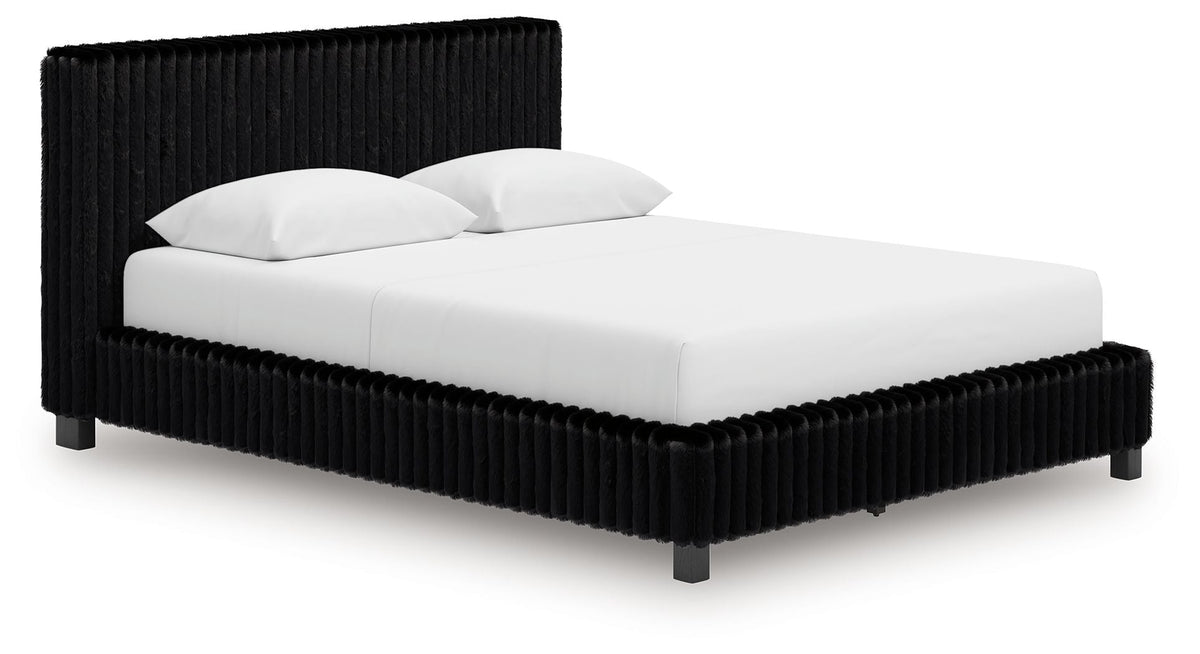 Zuraleus - Upholstered Bed - Select Living Furniture - Upholstered Beds - Signature Design by Ashley® - PCB3380B8 - Black -Queen - Zuraleus - Upholstered Bed -